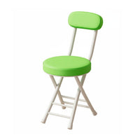 Space-Saving Padded Round Folding Stool Folds Flat Cross-Frame Folding Stool No Assembly Required Collapsible Seat Minimalist Design for Students, Apartment Dwellers, Homeowners, Dorm Room, Small Areas, Balcony, Indoor Use
