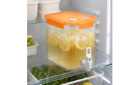 Leak-Resistant Refrigerator Drink Dispenser Ribbed Clear Beverage Dispenser Easy Dispensing Household Liquid Container Space-Saving Design