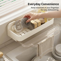Bathroom Sink and Kitchen Organization Drain Rack for Home Cooks, Rectangular Over the Dish Drying with Wall Mount Suction