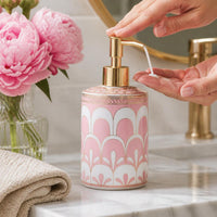 Luxury Ceramic Lotion Dispenser Bottle for Hand Soap, Shampoo, Shower Gel - Press Pump Bathroom Decor