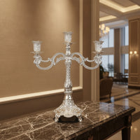 Embossed 3-Arm Candelabra Decorative Candelabra with Three Arms Luxurious Candlestick Holder with 3 Arms Sturdy for Weddings