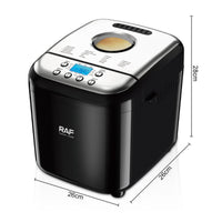 Multifunctional Automatic Bread Creator LCD Display Automatic Bread Machine Large Viewing Window Flour Mixture Kneading Machine Food-Grade Materials for Home Bakers