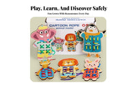 Early Learning Cartoon Lacing Toy Fine Motor Skills Wooden Lacing Toy Educational for Children
