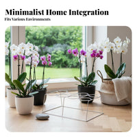 8-Hole Flower Pot Rack Easy Assembly Metal Flower Display Stand Metal Plant Stand Sturdy Duty Flower Pot Holder Rack for Balcony