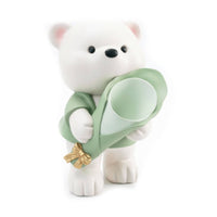 Matte Bear Vase Cute Bear Ornament Contemporary Vase with Bow Minimalist for Living Room