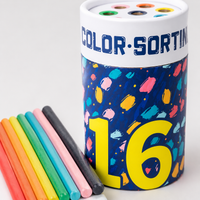 Wooden Shape Sorter, Color Sorter Sorting Cylinder for 4-6 Years, 10×10×16.5cm Multi-Color