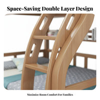 Solid Wood Bunk Bed Guard Rails Kids Bunk Bed Bed Space Saving Bedroom Furniture for Children, Students, Dormitory, Shared Room, Playroom
