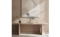 Horse Sculpture with Stand Galloping Tabletop Horse Statue Resin Decor for Art Collectors, Console Table, Bookshelf