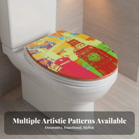 Stainless Steel Hinges Resin Toilet Seat European Design Slow Close Toilet Seat Long-Lasting Material Easy to Clean for Homeowners, Families, DIY Enthusiasts, Restroom, Hotel, Home, Apartment