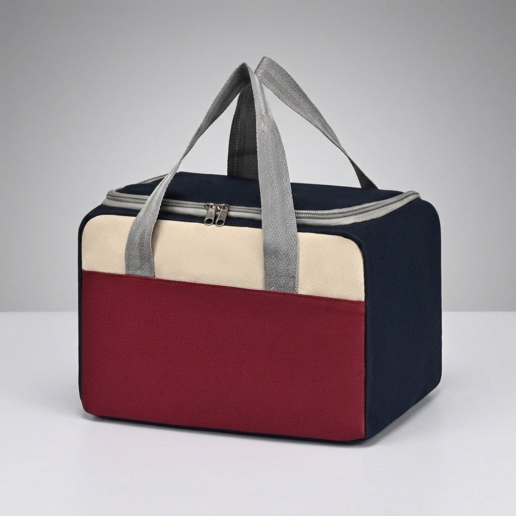 Lunch Box and Insulated Lunch Bags for Women, Oxford Cloth Cool Bag for Food Storage, Handheld Picnic Bag for Camping BBQ, Foldable 8L Capacity
