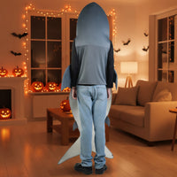 Full-Body Shark Costume Novelty Shark Costume with Fin and Tail Comfortable Wearable Suit Soft for Cosplay