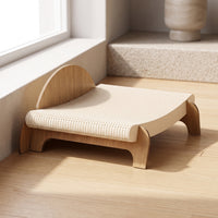 Corrugated Cat Scratcher Lounge with Legs Curved Cardboard Cat Scratcher Long-Lasting Large for Living Room