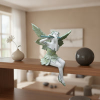 Resin Fairy Figurine Winged Fairy Statue Whimsical Garden Statue with Wings Detailed for Fantasy Lovers, Gardeners, Patio, Planter