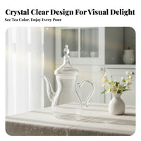 Arabian Design Glass Pot Heat Resistant Glass Teapot with Infuser Multi-Use