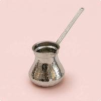 Small Pouring Spout Hammered Metal Coffee Pot Flared Body Hand-Hammered Coffee Pot Reflective Drinkware Silver-Colored for Tea Serving