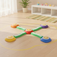 9 Pieces Stepping Stones with Balance Beams Light-up  Balance Set Musical Stepping  Young Children, Kids, Playroom, Home