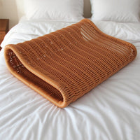 Handwoven Rattan Summer Pillow for Neck Support