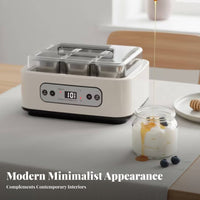 LED Display Countertop Yogurt Maker Square Cups Digital Yogurt Maker Clear Lid Fermentation Machine Temperature Control