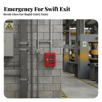 Break-Glass Entry Device Storage Unit Highly Visible Safety Apparatus High-Visibility Red Emergency Container for Business Owners, Homeowners