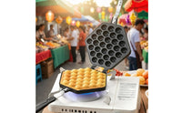 Egg Waffle Pan with Handle Stovetop Egg Waffle Pan Cookware Non-Stick Manual for Home Bakers