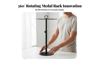 Holds 45+ Medals Adjustable Medal Display Stand No-Drill Installation Adjustable Height Medal Stand Polished Finish for Athletes, Award Room