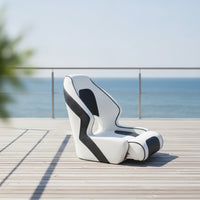 High-Back Boat Contoured Seat with Armrests Curved-Around Helm Seat with Armrests Contoured Helm Chair Padded for Boaters, Pilots, Boats, Yachts, RVs