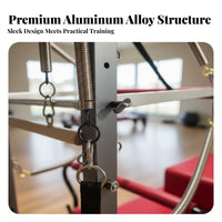 Luxury Reformer Combo Aluminum Alloy Frame Pilates Reformer Bed Includes All Accessories Pilates Posture Alignment Bed for Experts, Gym, Recovery