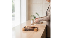 Jewelry Stand with Padded Bar Walnut-Tone Jewelry Display Stand Wooden Bracelet Holder for Vanity, Dresser, Retail Counter