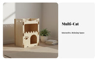 All-Season Use Wooden Cat Villa Stable Structure Multi-Level Cat Condo Spacious Interior 2-Story Pet Kennel Sturdy for Families with Pets, Indoors, Living Room, Bedroom, Home