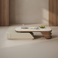 Extendable Coffee Table Telescopic Coffee Table Low-Profile Furniture for Living Room, Small Areas
