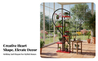 Minimalist design 6-Tier Heart design Stand Floor-Standing Plant Shelf Multi-Tiered Indoor Decoration Space-Saving for Gardeners, Homeowners, Living Room, Balcony