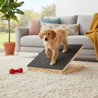 Increased Traction Adjustable Wooden Pet Ramp Sturdy Construction Adjustable Pet Ramp for Small Dogs