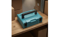 Turquoise Blue Plastic Toolbox Slimline Handheld Toolbox Rectangular Protective Equipment Case Black Handle
