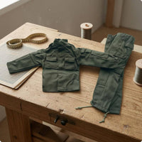 1/6 Scale Doll Outfit Dark Green Doll Workwear Set Long Sleeve Work Jacket and Pants Set