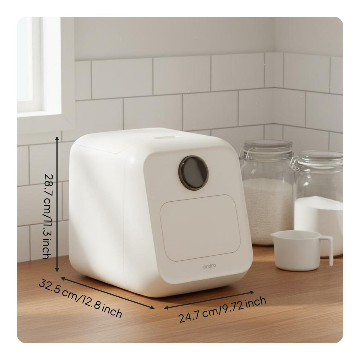 Moisture-Proof Sealed Rice Storage Container Food-Grade Material Automatic Rice Dispenser Large Capacity for Pantry, Cabinet