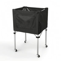 Ball Storage Cart Stainless Steel Rolling Ball Cart Basketball Storage Bin Lightweight Sports Equipment Holder Mobile