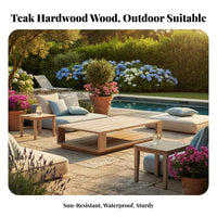 Woven Rope and Wood Furniture Set Waterresistant Woven rear Wooden Seating Set sun-resistant Outdoor Furnishing for Homeowners, Families, Patio, Balcony, Deck