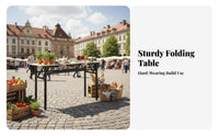 Foldable Design Rectangular Folding Table Space-Saving Portable Desk Multi-Purpose Utility Furniture Easy Setup for Event Planners, Homeowners, Market Stall, Conference Room, Events, awaydoor