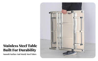 Stainless Steel Folding Table Foldable Design Folding Stainless Steel Table Heavy Duty for Street Vendors, Commercial Users