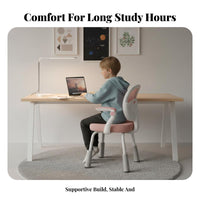 Support Ergonomic Student Seat High-Density Foam Cushion Adjustable Ergonomic Writing Chair Breathable Mesh Back children's Furniture Stable 4-Leg Base for Students, Kids 5-13, Parents, Study Room, Bedroom, Home