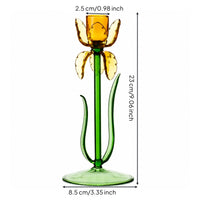 High-Temperature Fired Iris Flower Candle Holder Translucent Iris Candle Holder Floral