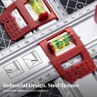 Multi-Purpose Picture Hanging Level Tool Wear-Resistant Multifunctional Positioning Ruler High Precision Aluminum Straight Border with Level Adjustable for Woodworkers, DIY Enthusiasts