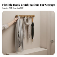 Retractable peg Rack key-shapedboard key-shaped Design Wall Hanger Space-Saving for Living Room