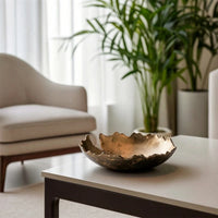 Metal Centerpiece Bowl Gold Hammered Bowl Aluminum for Tabletop, Coffee Table, Living Room