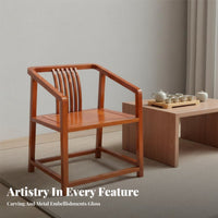 sturdy Wood Construction Chinese official's Hat Chair timeless Oriental Design Wooden Armchair Hand-Carved intricacies Traditional Seat High-Gloss Finish for Furniture Collectors, Cultural admirers, Homeowners, Tea Room, Reception Hall