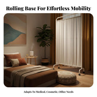 Foldable Design Rolling Medical Screen Freestanding Wheeled Medical Curtain Lockable Wheels Room Divider 360° Rotation for Salon Professionals, Coverice Managers, Homeowners, Hospital, Medical Coverice, Spa, Bedroom