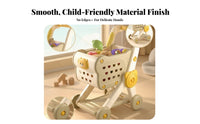 Plastic Toy Grocery Cart Perforated Panels Kids Shopping Cart Play Set Fine Motor Skills for Children