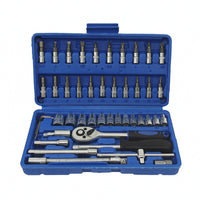 46 Pieces Organized Car Tool Kit with Toolbox Automotive Mechanics Tool Set with Toolbox Compact Tools Sturdy for Garage