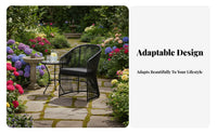 Weather-Resistant Outdoor Chair and Table Set Sturdy & Long-Lasting Woven Rope Patio Set Waterproof Cushions Aluminum Frame Rope Furniture Easy to Clean for Apartment Dwellers, Homeowners, Couples, Garden, Terrace, Backyard, Porch