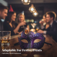 Mysterious Look men's Halffacial covering Stylish Design Costume Accessory Adjustable Fit universal size for Party-Goers, Cospelements, costume masquerade events, Nightclubs, Cosplay happening, Themed happenings
